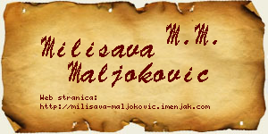 Milisava Maljoković vizit kartica